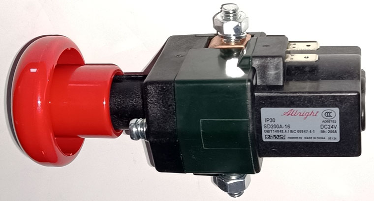 Albright SD200A-16 Emergency Disconnect Switch, 24V 125A, With Auxiliary Contact