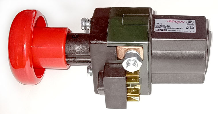 Albright SD200A-16 Emergency Disconnect Switch, 24V 125A, With Auxiliary Contact